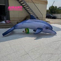 Modèle de dauphin gonflable réaliste pour la décoration d'activités sur le thème des animaux marins, nouveau design de poisson requin gonflable