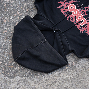 <strong>Berserk</strong> Street Wear Clothing Manufacturers <strong>Hoodie</strong> Heart Pattern Vintage Washed <strong>Hoodie</strong> Streetwear Cotton Sweatshirt Casual Hooded - Product Image 3