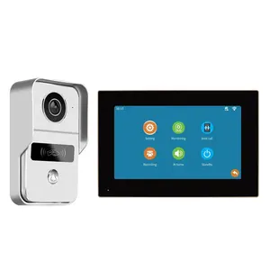 1080P TUYA App WiFi Video pintu ponsel pintar POE sistem interkom nirkabel IP Video Monitor pintu dengan IR bel pintu berkabel