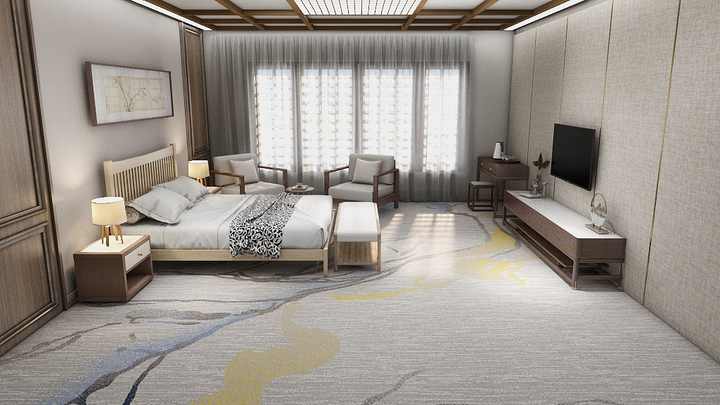 Customized Pattern and Color Wool and Nylon 3D Printed Axminster Wall to Wall Hotel Carpets From Carpet Supplier