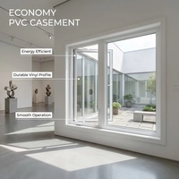 Fenêtre à battant en PVC à prix abordable, double vitrage trempé, insonorisée, économique, pour maisons résidentielles