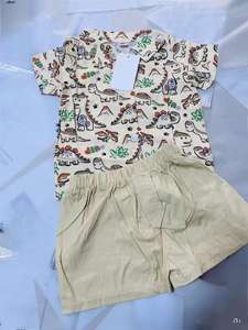 Vente en gros Vêtements pour garçons et filles d'âge mixte Ensembles de tissus en coton à la mode pour enfants de 0 à 12 ans Style d'été décontracté Imprimé doux - Product Image 3