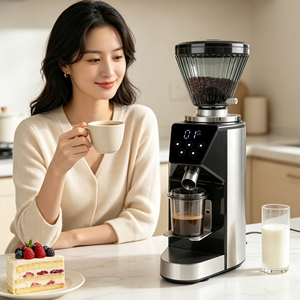 Cafetera Espresso Comercial con Muelas de Acero Inoxidable de 64 mm, Pantalla Táctil y Soporte de Filtro Plano Ajustable - Product Image 6