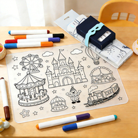 Tapis de dessin réutilisable en silicone pour bébé, tapis de dessin en silicone pour enfants