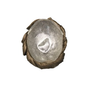 Prothèse capillaire complète en PU pour <span class=keywords><strong>homme</strong></span>, en cuir pleine fleur, demi-boucle, 0.08 0.06, PU transparent, entièrement tissée à la main - Product Image 5