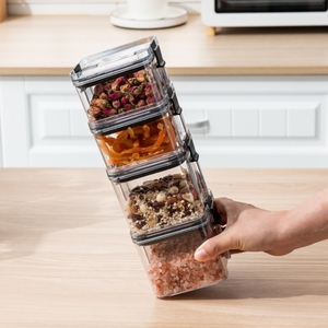 Nuovi prodotti caldi contenitori per alimenti ermetici impilabili in plastica trasparente da <span class=keywords><strong>cucina</strong></span> 5 pezzi con coperchio - Product Image 4