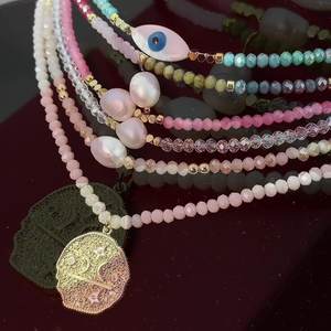 Trend Natural Stone Necklace Crystal <b>Beaded</b> Star Moon Round Brand Necklace Handmade Jewelry for Women Uionen 711 - Product Image 1