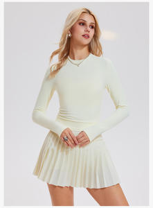 ชุดกีฬา<span class=keywords><strong>2</strong></span>ชิ้นน้ำหนักเบาระบายอากาศได้ดีสำหรับเทนนิสและกอล์ฟชุดออกกำลังกายเล่นกีฬาผ้าสแปนเด็กซ์/ ไนลอนลำลอง - Product Image 2