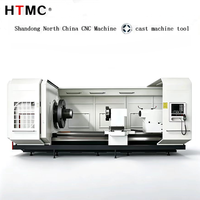 Tour à fileter CNC horizontal à banc plat HTMC QK1343, alésage de broche de 440 mm, robuste, haute précision, pour l'industrie pétrolière