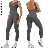 Combinaison de sport et yoga pour femme, justaucorps mode, combinaison une pièce avec effet froncé aux fesses pour la gym