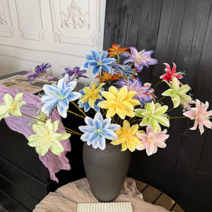 Fleur artificielle en soie réaliste Jinxi Princess Lily, branche unique, pour décoration de mariage et de maison - Product Image 2