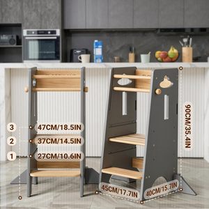 Children Toddler Learning Tower Wooden <b>Step</b> <b>Stool</b> Kid's Kitchen Helper Chair for Kitchen - Product Image 5