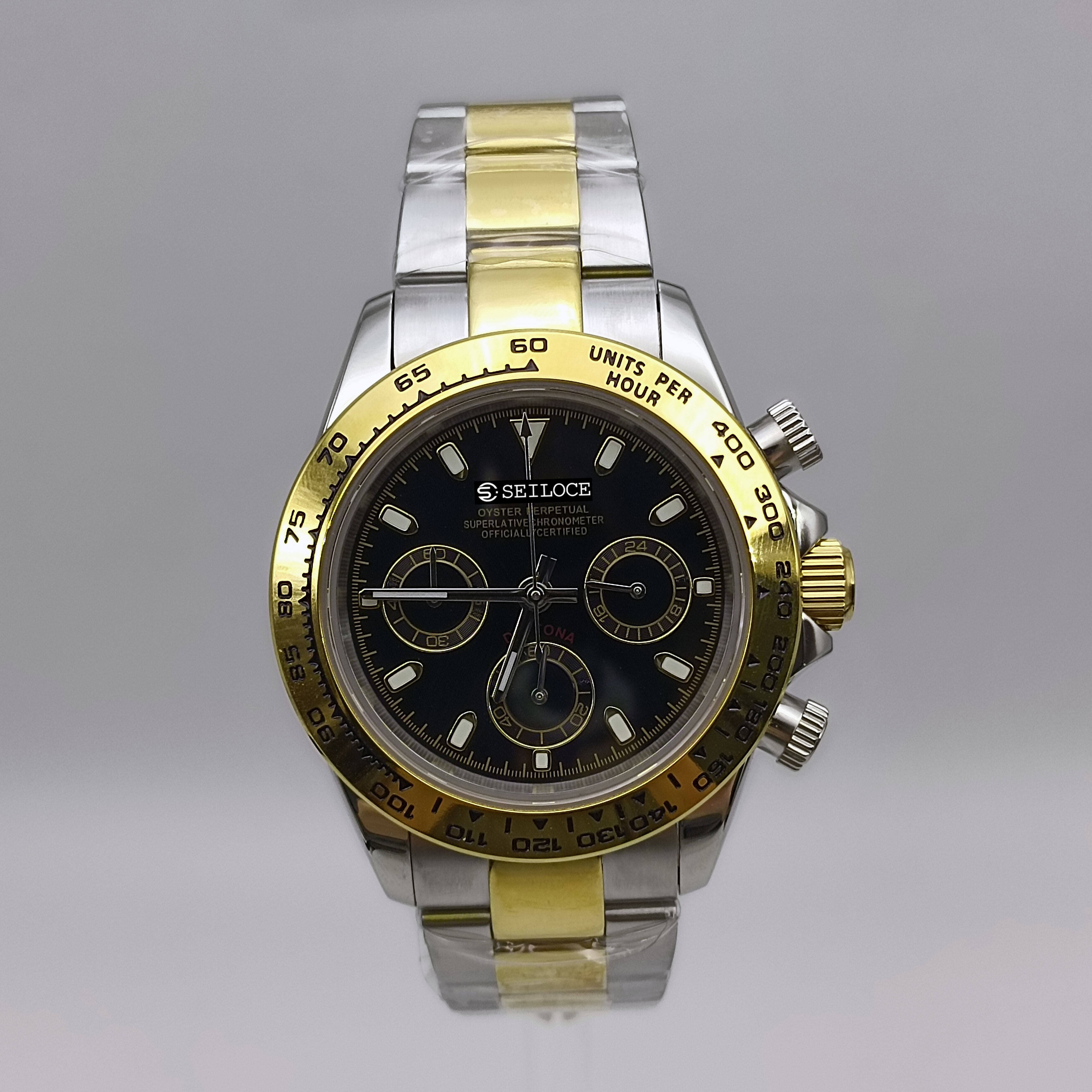 Two-Tone Gold Case+Black Dial