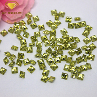 Pierre précieuse synthétique, prix d'usine, zircone cubique de type péridot taille princesse