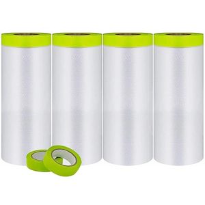 Cinta y cortinas Pintores Película de tela de gota de plástico con cinta Lámina de plástico para pintura automotriz Recubrimiento Verde - Product Image 1