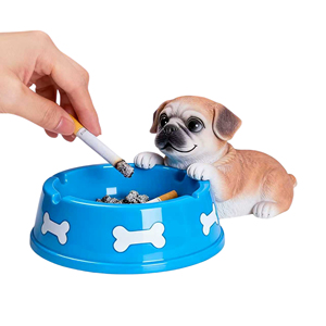 Cendrier Pug Ludique - Figurine Sculptée Personnalisée, Accent Osseux, Idéal pour la Décoration de Bureau, Maison ou Table de Bar & Cadeaux pour Amateurs d'Animaux - Product Image 4
