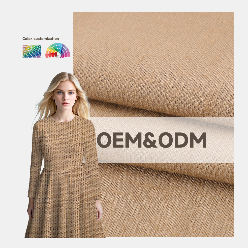 Chinese Factory New Fabric with Certificate Direct Sale Plain Woven With Fashion Colors Linen Viscose Fabrics for Clothing