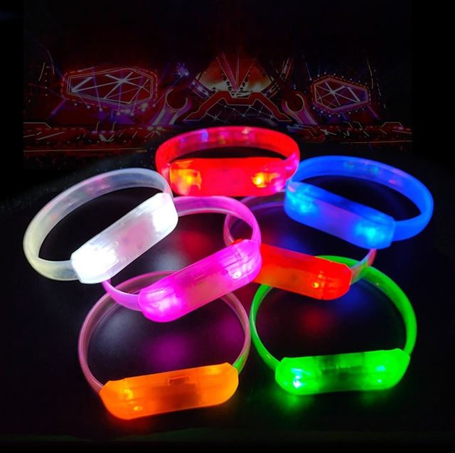 High Quality LED Voice Controlled Luminous Wristband Party Concert Support TPU Vibrating Flashing Bracelet