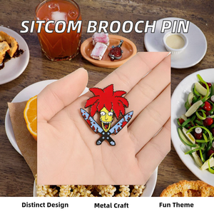 Broche en alliage motif goutte d'huile, motif famille de sitcoms amusante, épingle métallique unique à double poignard pour le Nouvel An chinois, la Fête Nationale, vêtements et sacs - Product Image 2