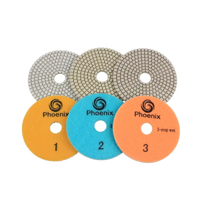 Raizi Premium diamond white resin 3 step polishing pads for granite marble