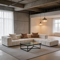 Canapé modulaire sectionnel convertible en mousse compressée, design moderne et raffiné, prix de gros