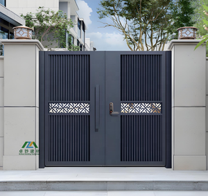 Porte de cour en alliage d'aluminium à finition antirouille enduite de poudre directe d'usine pour villa et jardin - Product Image 1