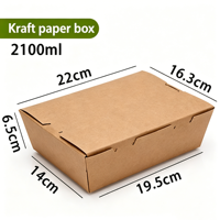 Contenants alimentaires jetables écologiques, boîte en papier kraft pour plats chauds à emporter