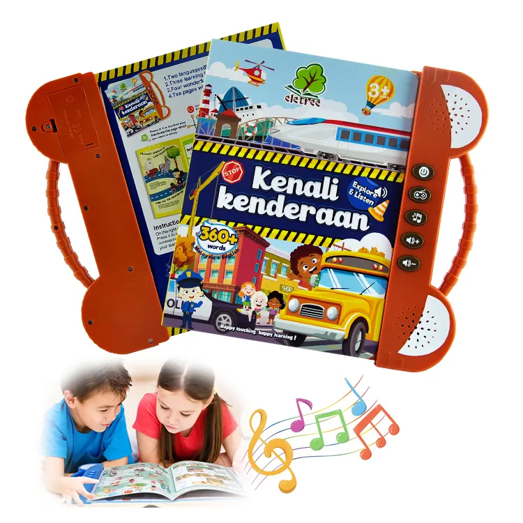 Buku cerita Malaysia Buku suara kata-kata Melayu bahasa Inggris Pres dan pelajari lagu lagu Malaysia Kenali Kenderaan Buku