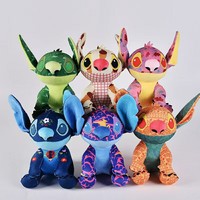 Porte-clés en peluche super doux motif Stitch, 25 cm, doublure en coton PP, anti-stress, cadeau de Noël
