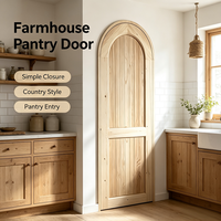 Porte intérieure cintrée en pin massif brut, grain de bois naturel, pour la décoration de fermes et de villas