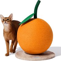 Griffoir pour chat orange en sisal, vertical, 42 cm, résistant à la corrosion, pour chats d'intérieur et chatons, avec boule à griffer