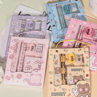 Ensemble de papeterie scolaire mignon Règle à crayons pour cahier de papeterie Kawaii pour enfants