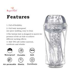 SUGARFLIRT Yetişkin Seks Oyuncakları Gerçekçi Mastürbasyon Kabı Yüksek Esneklikli İtme Görünür Dalga Jöle Seks Oyuncakları Erkekler İçin - Product Image 5