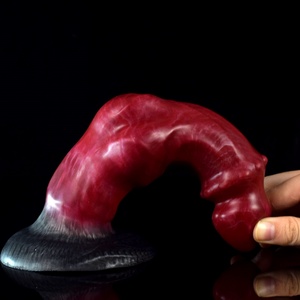 FAAK Beef Color Animal Dog Penis Knot Stuffed Realistic <b>Dildo</b> Sucker Big and Fat Anal Plug Sex Toys for Women Masturbator - Product Image 3