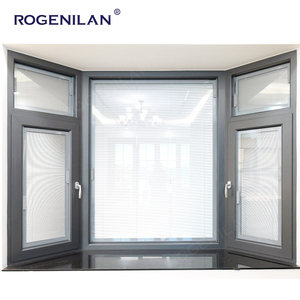 Fenêtres à battants en aluminium français Rogenilan résistantes aux ouragans pour villas, avec grilles et vitrage, style baies vitrées européennes - Product Image 5