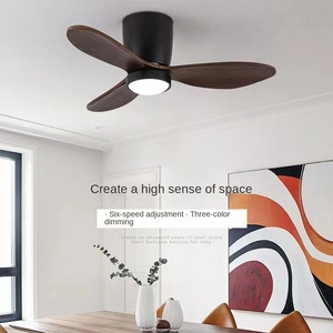 Ventilateur de plafond led 52 pouces moteur DC 3 pales en bois massif ventilateur de plafond led décoratif avec lumière - Product Image 6