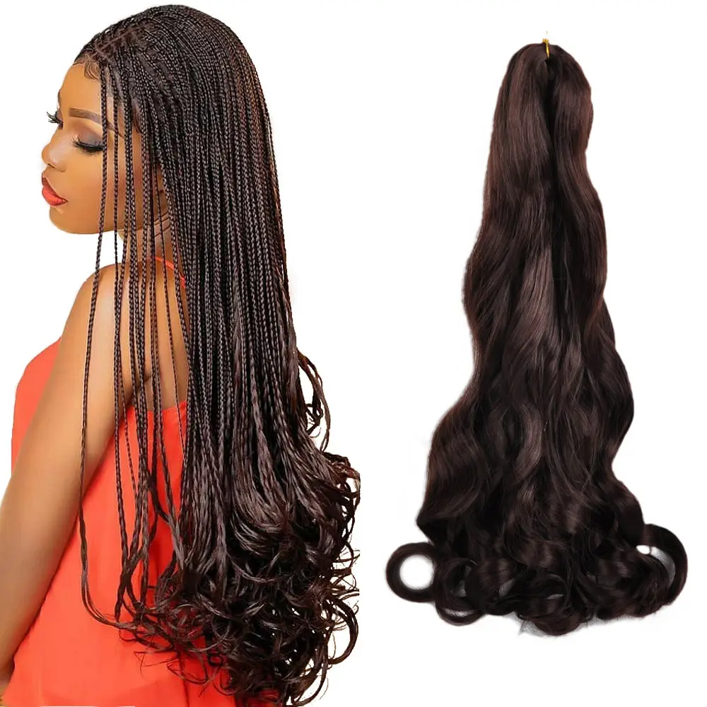 2022 Amana New synthetic spanish curly braiding hair wholesale pre stretch braiding hair French curly rack for braiding hair