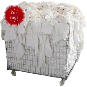 Laboratorio 100% cotone stracci colore bianco T Shirt scarti 35-65 CM rifiuti tessili industriali <span class=keywords><strong>per</strong></span> la pulizia 5kg sacchetto - Product Image 3