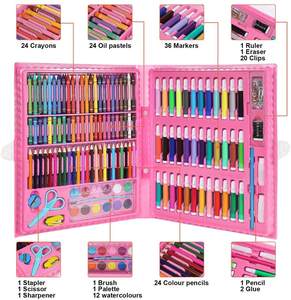 Набор из 150 предметов для рисования, живописи и многого другого в портативной художественной коробке, Набор для раскрашивания, Наборы для творчества, отличный подарок для детей - Product Image 2