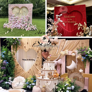 Support de toile de fond ANNIELU de luxe avec découpe en forme de cœur pour scène de mariage, idéal pour la décoration d'événements et de douches nuptiales - Product Image 5
