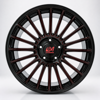 Nouvelle jante en alliage d'aluminium forgé 20 rayons noir piano avec accent rouge LOUIS&MIKE 18-22 pouces 5x114.3 Rétrofit/Amélioration