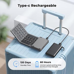 Rechargeable folding <b>keyboard</b> wireless <b>keyboard</b> portable pocket size foldable bluetooth <b>keyboard</b> with numpad - Product Image 4