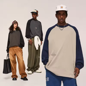 Nouveaux t-shirts pour hommes coton à manches longues raglan garçons filles t-shirts logo imprimé personnalisé streetwear t-shirt à manches longues pour hommes - Product Image 1