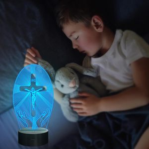 Lámpara de Mesa con Diseño de Crucifijo, Ilusión Óptica 3D, para Mesita de Noche, Venta al Por Mayor - Product Image 5