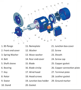 Motor de Inducción Trifásico de 4 Polos con Montaje de Brida Ie2/Ie3 de 0.55 Kw a 55 Kw - Product Image 6