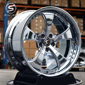 Juego de 2 Ruedas Forjadas Cromadas de 5 Radios y Diseño Cóncavo para <span class=keywords><strong>Corvette</strong></span> C6 C7 Viper Mustang <span class=keywords><strong>Shelby</strong></span>, Llantas Deportivas de 19, 20 y 21 Pulgadas - Product Image 1