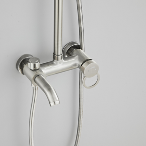 Ensemble de douche mural effet pluie pour salle de bain, design hôtelier, <span class=keywords><strong>kit</strong></span> mitigeur 3 voies avec pommeau pour rénovation de salle de bain - Product Image 2