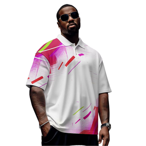 Camisa deportiva extragrande para hombre, personalizada, con botones, para trabajo, manga corta, golf, dardos, talla grande 7XL, resistente a las arrugas, de punto. - Product Image 1