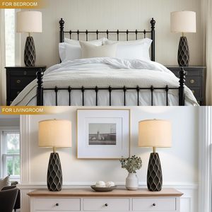 Luminárias de Mesa para Quarto, Lâmpadas Modernas para Mesas de Cabeceira, Luminárias de Mesa Estilo Fazenda para Sala de Estar, Escritório em Casa, Corredores, Brancas - Product Image 5