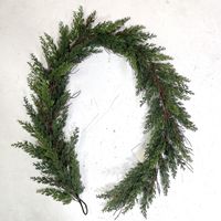 Weihnachtskranz aus Zypressen-Rattan mit Echtem Holz-Look, Grüner Plastik-Kranz für Esstisch, Kamin, Veranda, Weihnachtsdekoration